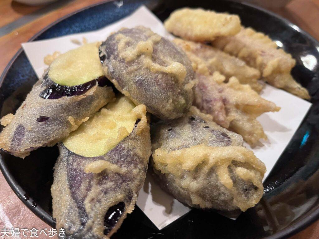 茗荷と茄子の天ぷら　江戸川橋の名物居酒屋