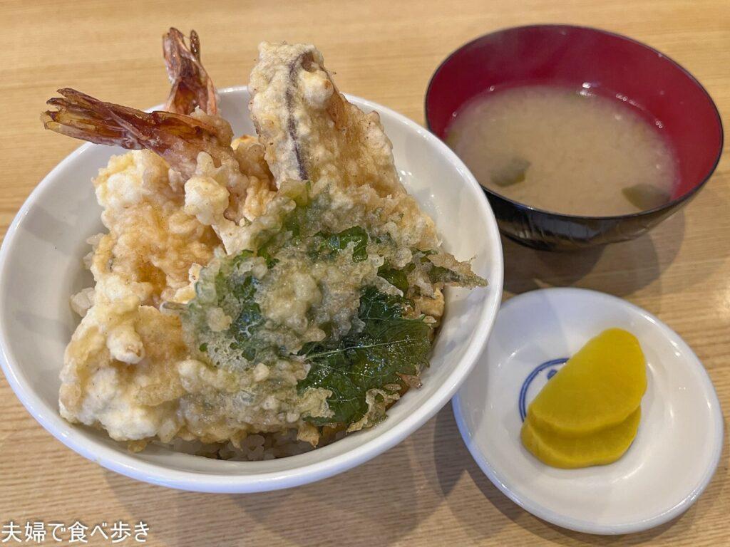 鯵の天ぷら天丼