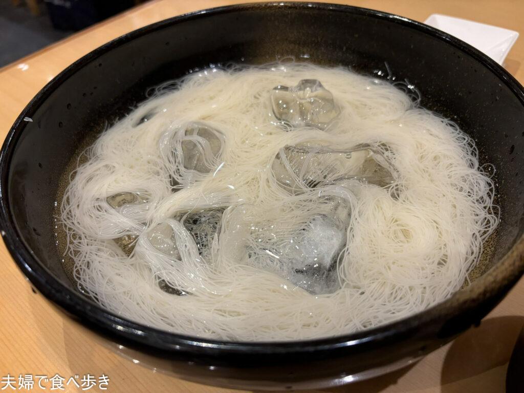 中州の締めのそうめん